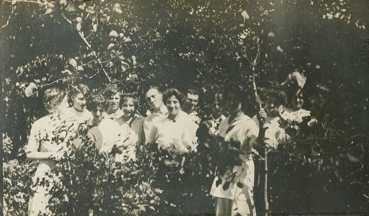 Portraits - Group, forest, history of Iowa, Iowa History, IA, Iowa, LeQuatte, Sue, Leisure, friend