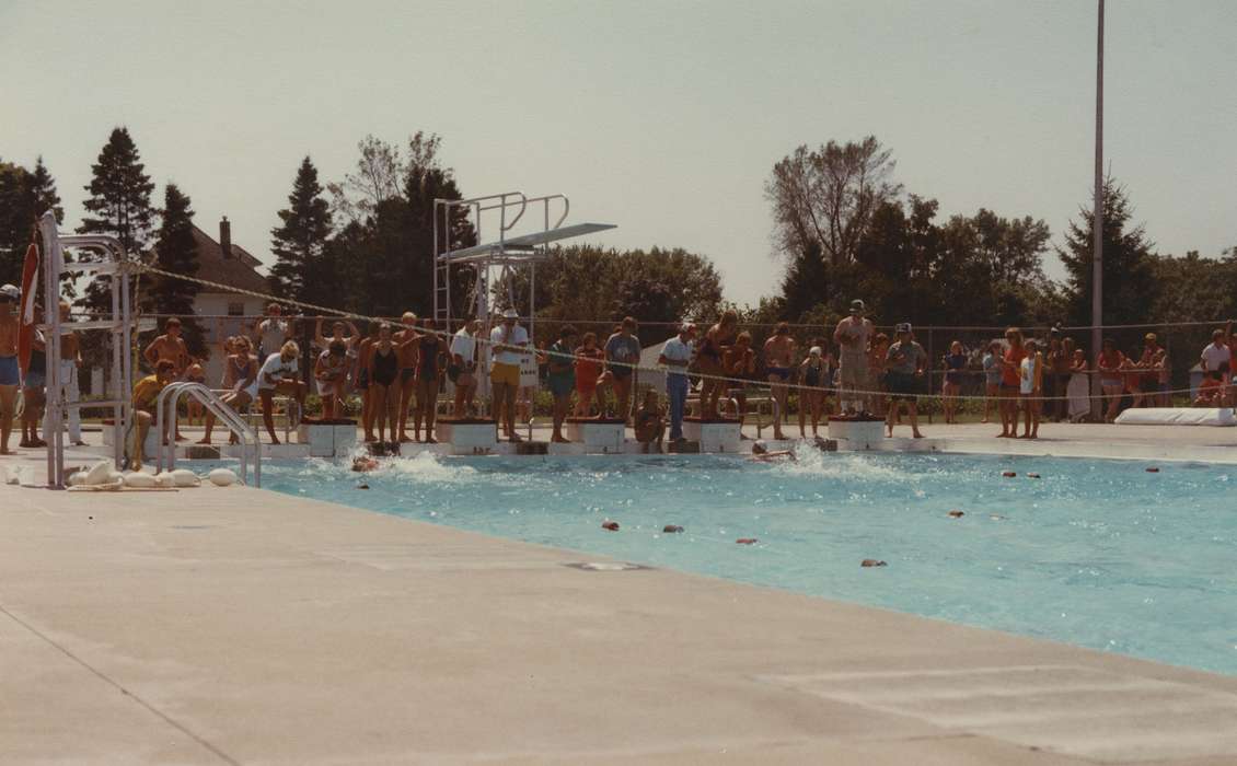 history of Iowa, swimmer, Iowa History, swimming pool, Iowa, diving board, Outdoor Recreation, Sports, Volker, Kurt, Sumner, IA, pool