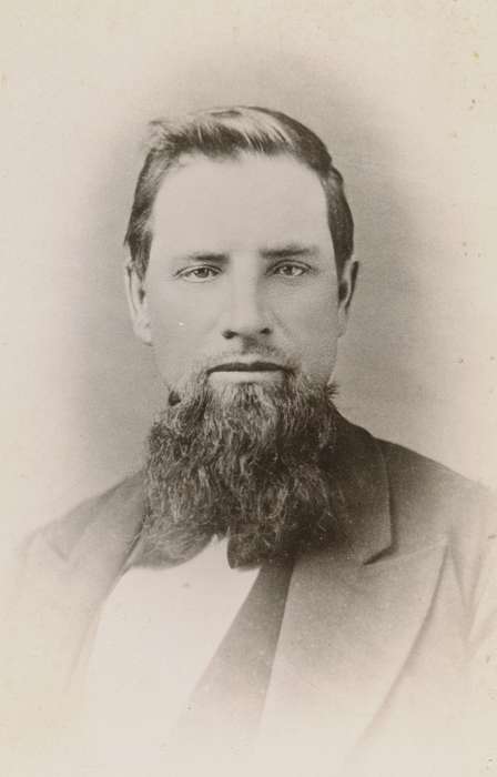 vest, history of Iowa, Iowa History, beard, man, cabinet photo, Iowa, Olsson, Ann and Jons, mustache, State Center, IA, Portraits - Individual