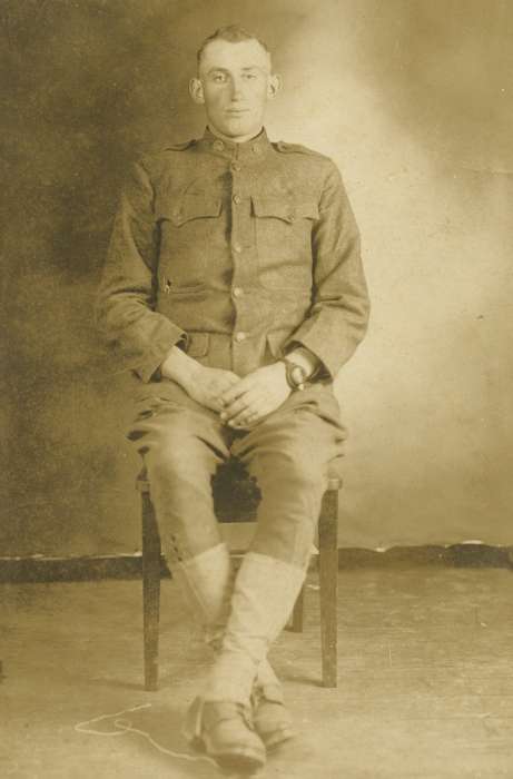 Garner, IA, Military and Veterans, Iowa History, Iowa, history of Iowa, wwi, Portraits - Individual, army, uniform, Griesert, Lori