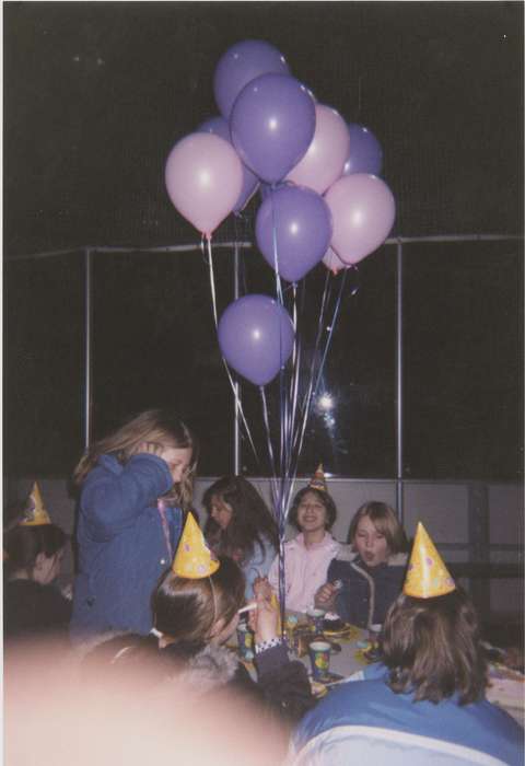 history of Iowa, Iowa History, IA, decoration, balloon, Scholtec, Emily, coat, Iowa, party hats, Children, birthday party