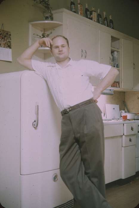 fridge, kitchen, slacks, history of Iowa, Sack, Renata, Iowa History, upton ave., apartment, Iowa, Waterloo, IA, belt, Homes, Leisure, refrigerator, Portraits - Individual