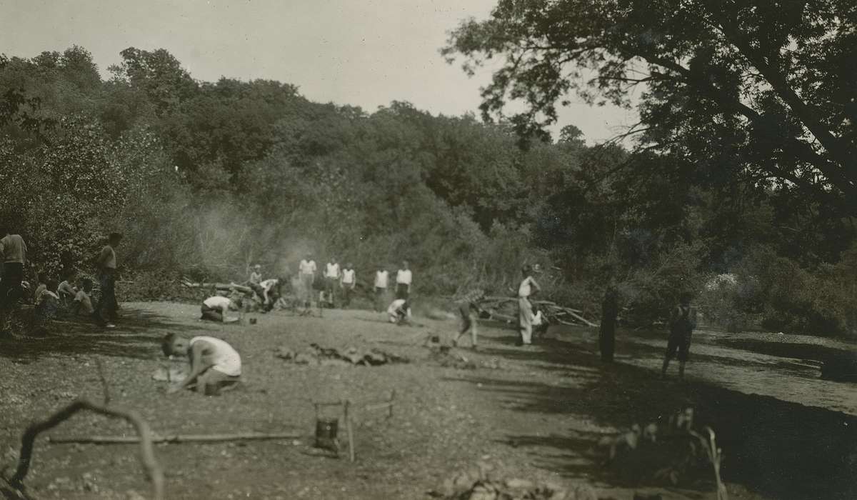 boy scouts, history of Iowa, contest, camp fire, Iowa History, Webster City, IA, water boiling contest, Iowa, Outdoor Recreation, McMurray, Doug, Children