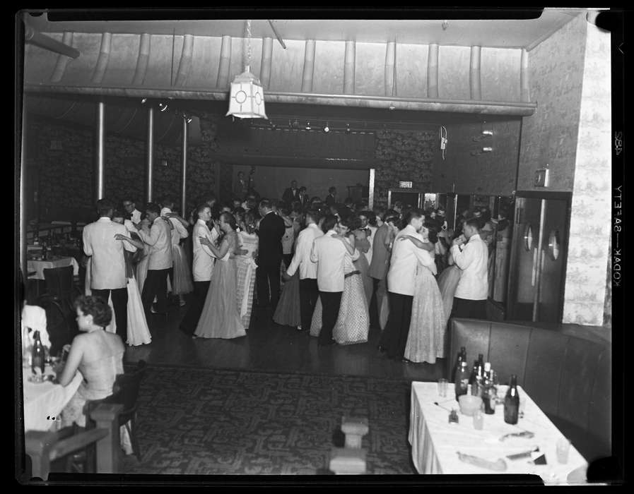 ballroom, Iowa, Storrs, CT, Iowa History, dance, wine, dress, Archives & Special Collections at the Thomas J. Dodd Research Center, University of Connecticut Library, history of Iowa, elegant, suit