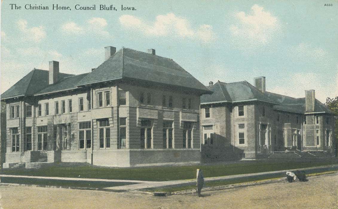 history of Iowa, postcard, Religious Structures, Cities and Towns, Iowa History, Iowa, Shaulis, Gary
