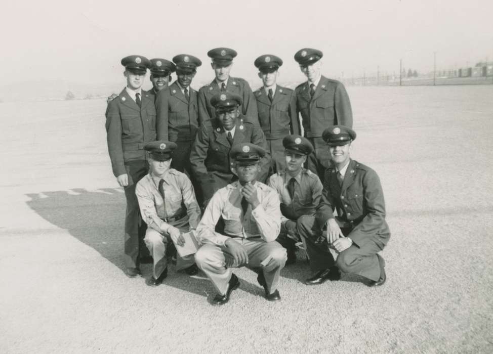 Portraits - Group, Iowa, Iowa History, Military and Veterans, uniforms, Conklin, Beverly, african american, history of Iowa, People of Color, Amarillo, TX, police