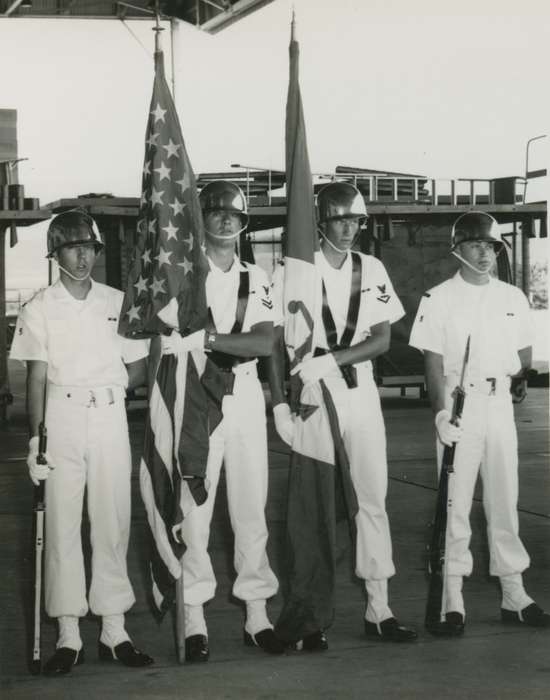 Portraits - Group, Camden, Shannon, Iowa History, Iowa, IA, flag, honor guard, Military and Veterans, history of Iowa