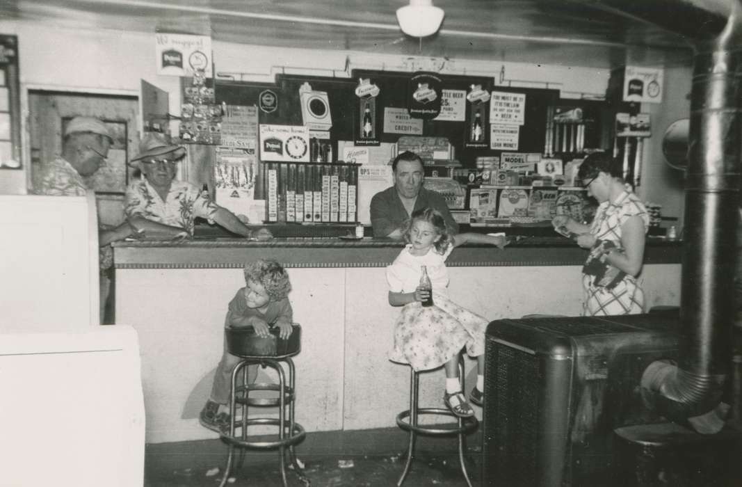 history of Iowa, Iowa History, Burr Oak, IA, bar, barstool, Businesses and Factories, Logsdon, Teryl, Iowa, coca cola, soda