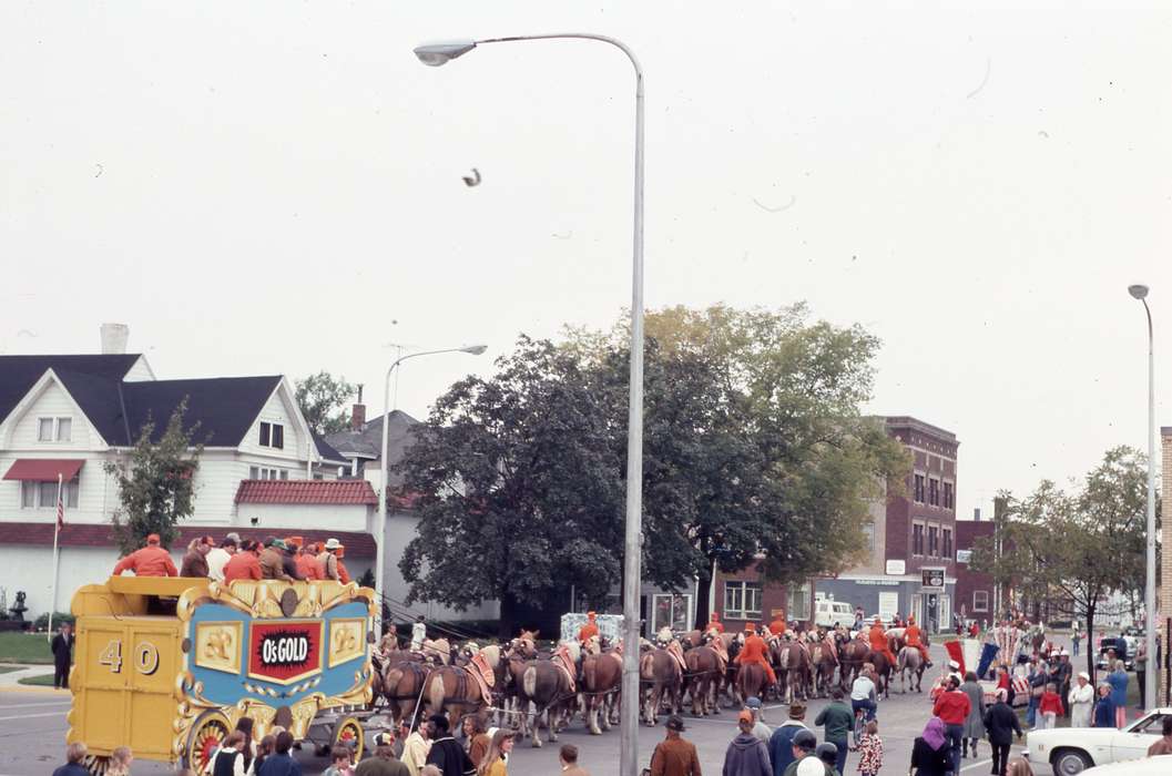 Main Streets & Town Squares, history of Iowa, Iowa History, parade, horse carriage, spectator, Iowa, Zischke, Ward, Waterloo, IA, horse