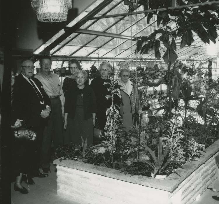 Portraits - Group, Waverly Public Library, history of Iowa, Iowa History, greenhouse, plant, woman, man, Iowa, Homes, Leisure, suit