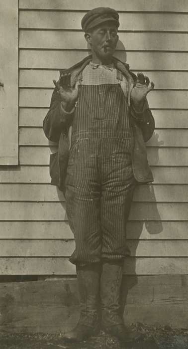 Mortenson, Jill, Iowa History, Macey, IA, overalls, Iowa, Farms, cigar, history of Iowa, Portraits - Individual