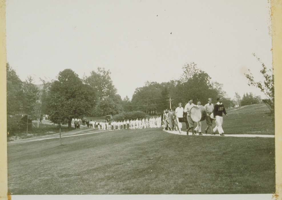 history of Iowa, band, uniform, Iowa History, Storrs, CT, Archives & Special Collections, University of Connecticut Library, tree, Iowa