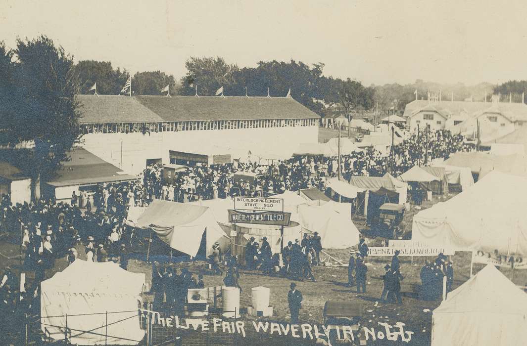history of Iowa, Iowa History, Meyer, Sarah, Entertainment, Families, fairgrounds, fair, Waverly, IA, Fairs and Festivals, Aerial Shots, Iowa, Cities and Towns, tents, Leisure, Outdoor Recreation