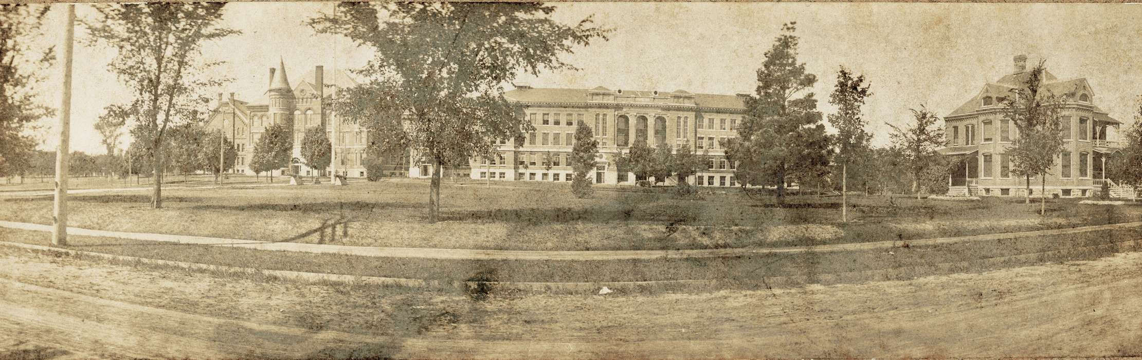 Cedar Falls, IA, history of Iowa, Iowa History, uni, iowa state normal school, old gilchrist, UNI Special Collections & University Archives, Iowa, Schools and Education, old admin, lang hall, university of northern iowa