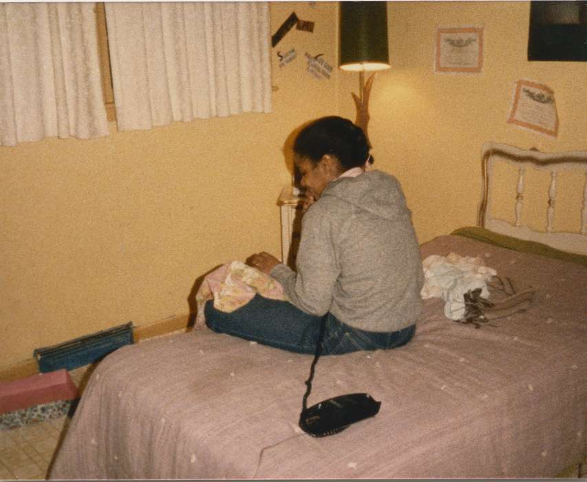 bedroom, Iowa, bed, Waterloo, IA, phone, Barrett, Sarah, Leisure, Children, african american, Homes, People of Color, telephone, history of Iowa, Iowa History