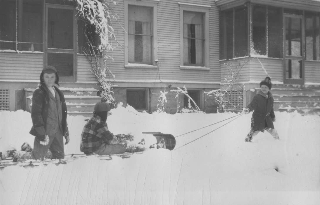 Iowa, Children, Mullenix, Angie, sledding, Vinton, IA, Winter, history of Iowa, snow, Iowa History, sled