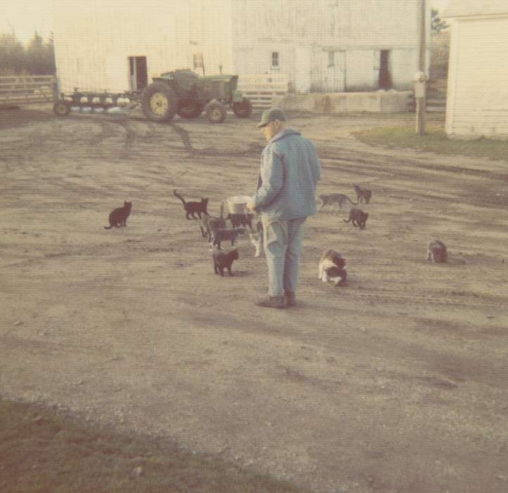 Animals, tractor, cat, Iowa History, Iowa, Conklin, Beverly, Farms, Waverly, IA, Farming Equipment, john deere, Barns, history of Iowa