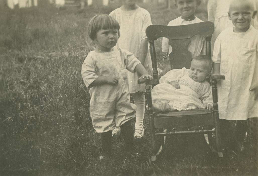 Portraits - Group, Iowa History, LeQuatte, Sue, Iowa, baby, IA, Children, chair, history of Iowa