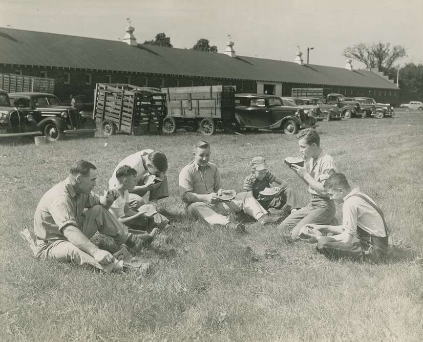 Food and Meals, Iowa, Mahaska County, IA, dairy, Fairs and Festivals, Children, history of Iowa, picnic, watermelon, Iowa History, Scheve, Mary