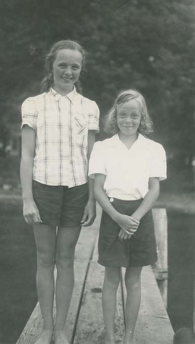 Portraits - Group, history of Iowa, Iowa History, girl, Webster City, IA, teen, Iowa, dock, McMurray, Doug, Children