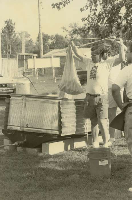 Waverly Public Library, Iowa History, Waverly, IA, propane tank, history of Iowa, Iowa, Food and Meals, Entertainment, fairgrounds, man, bag