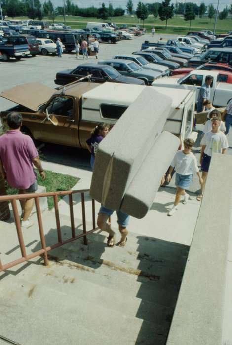 UNI Special Collections & University Archives, stairs, truck, history of Iowa, Motorized Vehicles, couch, Iowa, uni, Cedar Falls, IA, parking lot, Iowa History, university of northern iowa, Schools and Education