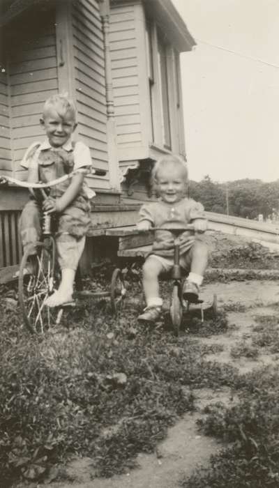 Portraits - Group, Iowa, bike, Children, tricycle, Wickwire (Uker), Cheryl, Rockford, IA, history of Iowa, Iowa History