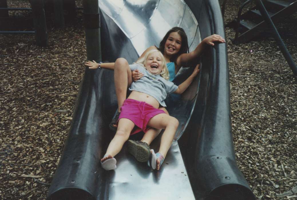 Portraits - Group, playground, Iowa, slide, silly, Leisure, Children, Camden, Shannon, Fort Dodge, IA, history of Iowa, Iowa History, park