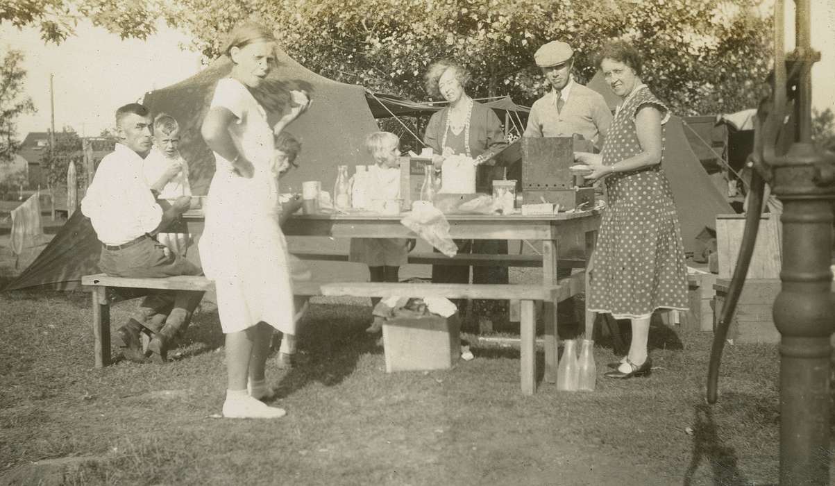 Outdoor Recreation, Food and Meals, Iowa, tent, McMurray, Doug, Families, Ely, MN, history of Iowa, picnic table, picnic, Iowa History