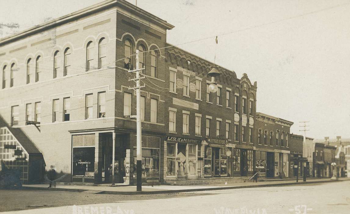 Main Streets & Town Squares, main street, history of Iowa, Iowa History, Businesses and Factories, business, Iowa, Cities and Towns, Waverly Public Library
