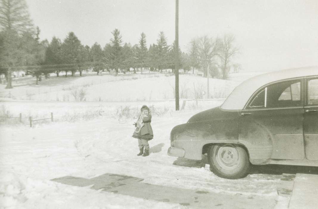 cat, history of Iowa, Iowa History, Fairfax, IA, Winter, Motorized Vehicles, Animals, chevrolet, car, Jones, Deb, Iowa, snow, Children