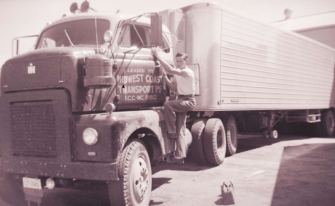 history of Iowa, Portraits - Individual, Iowa History, Mason City, IA, truck, Motorized Vehicles, Iowa, Bonjour, Amanda, semi, Labor and Occupations