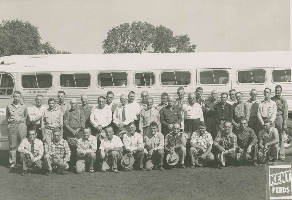 Portraits - Group, history of Iowa, Iowa History, Motorized Vehicles, Rampton, Angela, Iowa, bus, USA, Labor and Occupations