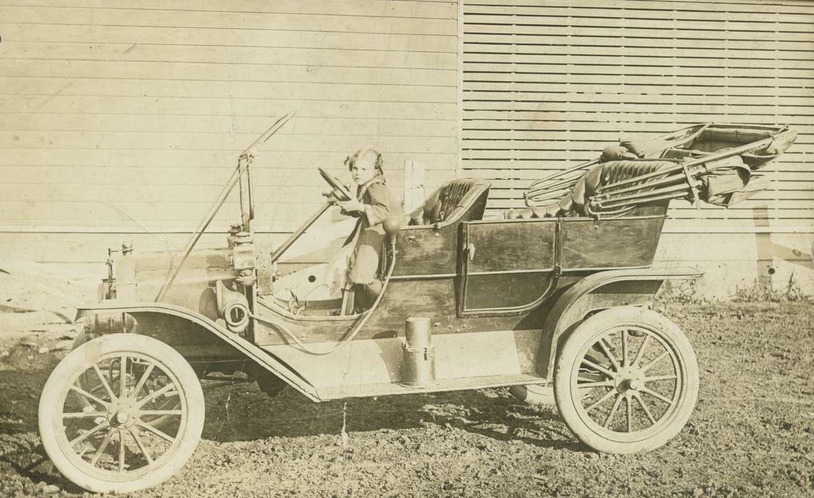 history of Iowa, Iowa History, Raymond, IA, Motorized Vehicles, car, child, Iowa, model t, Mountain, Carole, Children, Portraits - Individual