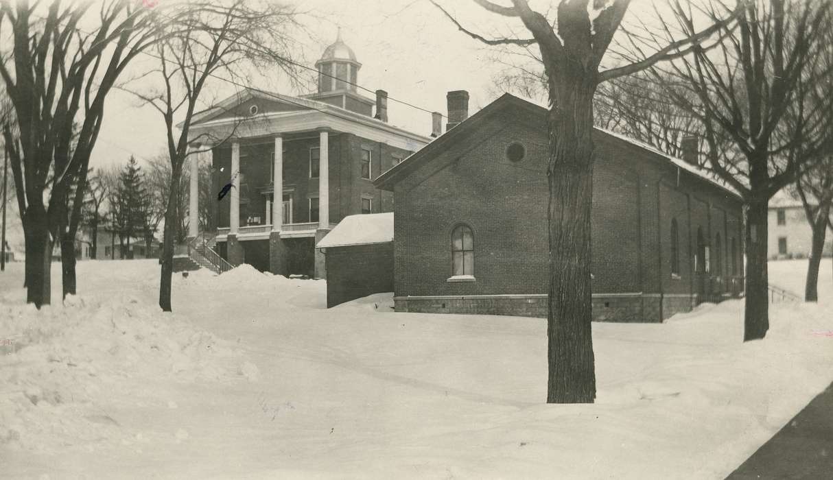 Main Streets & Town Squares, history of Iowa, Iowa History, Winter, courthouse, Waverly, IA, e. bremer ave., Iowa, Cities and Towns, Waverly Public Library
