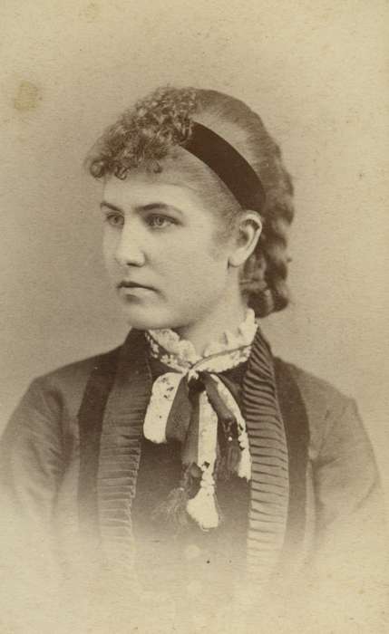 frizzy bangs, history of Iowa, Iowa History, IA, braid, headband, necktie, Iowa, King, Tom and Kay, Portraits - Individual
