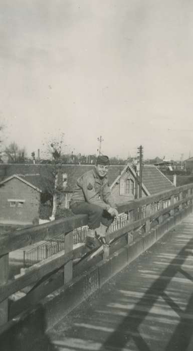Travel, world war ii, Military and Veterans, Campopiano Von Klimo, Melinda, Iowa History, Iowa, history of Iowa, Reims, Portraits - Individual, wwii, bridge, uniform