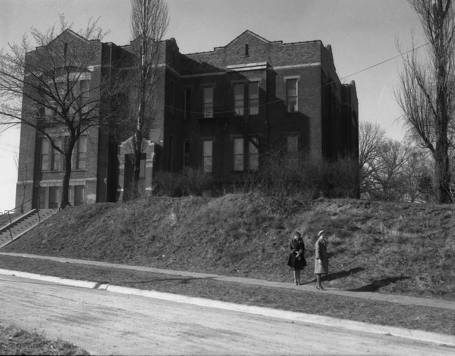 school, Iowa, Schools and Education, stairs, girls, Children, Lemberger, LeAnn, Ottumwa, IA, street, history of Iowa, Iowa History