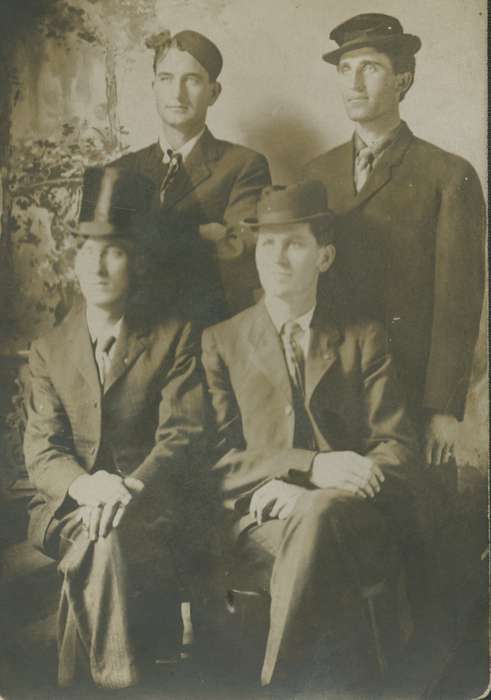 Portraits - Group, Seattle, WA, history of Iowa, Iowa History, Kintzle, Gloria, Iowa, hat, top hat