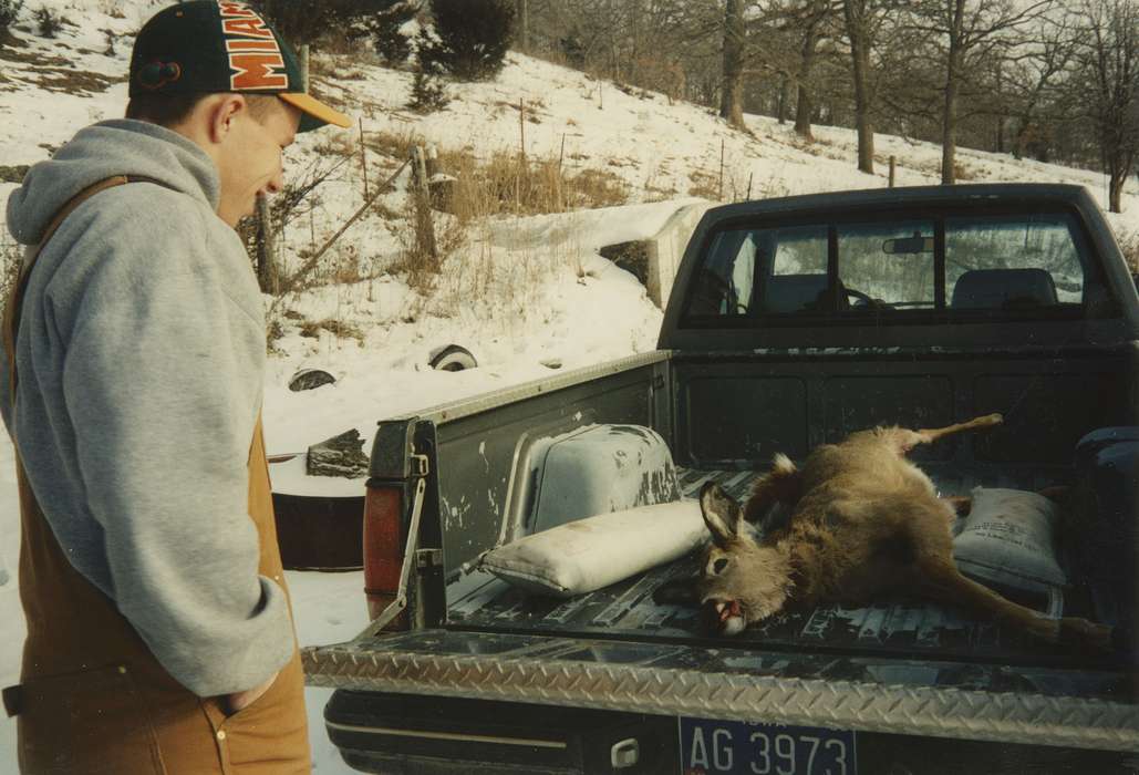 deer, truck, history of Iowa, Motorized Vehicles, Animals, Iowa, doe, Iowa History, hunting, Brenneman, Brenda, Outdoor Recreation, Winter, Marengo, IA