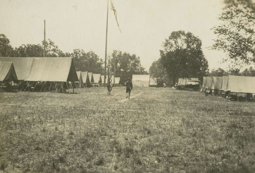 LeQuatte, Sue, Iowa City, IA, Military and Veterans, Iowa History, Iowa, history of Iowa, gun, tents