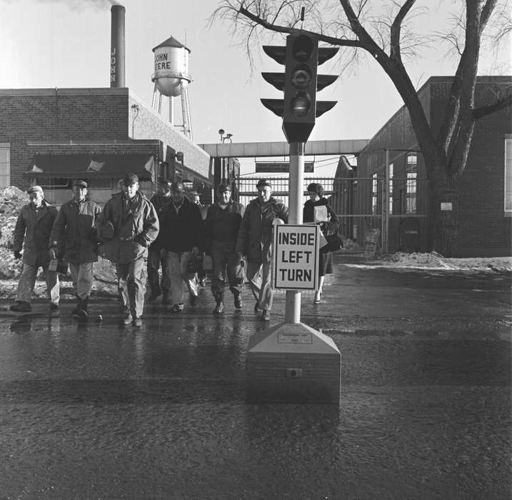 Portraits - Group, Iowa, Businesses and Factories, john deere, Lemberger, LeAnn, sign, Ottumwa, IA, street, history of Iowa, Iowa History, stoplight