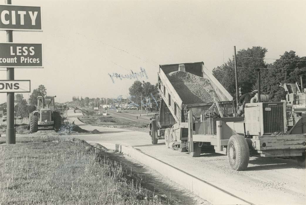 Waverly Public Library, Farming Equipment, history of Iowa, construction materials, Iowa History, Motorized Vehicles, tractor, Waverly, IA, Iowa, construction, construction crew, Labor and Occupations