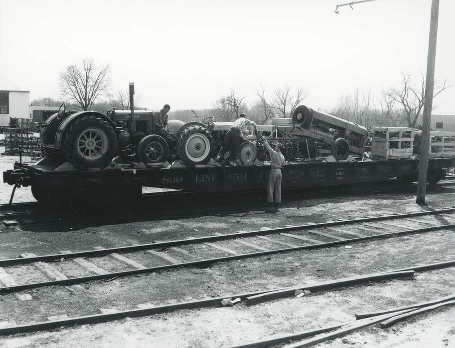 train tracks, history of Iowa, Iowa History, Civic Engagement, man, Iowa, Farms, farm equipment, Waverly Public Library