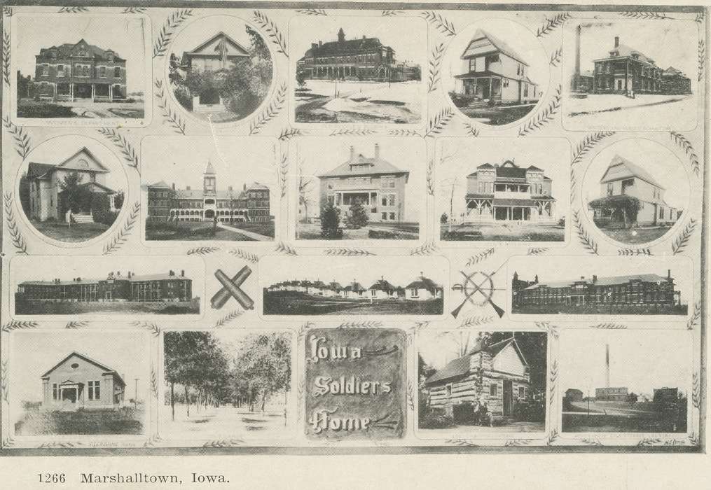 Military and Veterans, cabin, history of Iowa, Iowa History, postcard, Iowa, Cities and Towns, Shaulis, Gary