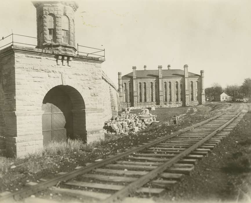 train track, anamosa state penitentiary, Anamosa, IA, history of Iowa, Anamosa State Penitentiary Museum, Iowa, limestone, Prisons and Criminal Justice, Iowa History