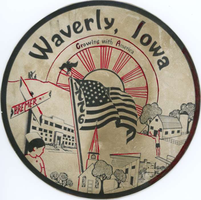 nurse cap, history of Iowa, Iowa History, rose, barn, Civic Engagement, american flag, Waverly, IA, nurse, Iowa, Cities and Towns, church, tree, Waverly Public Library
