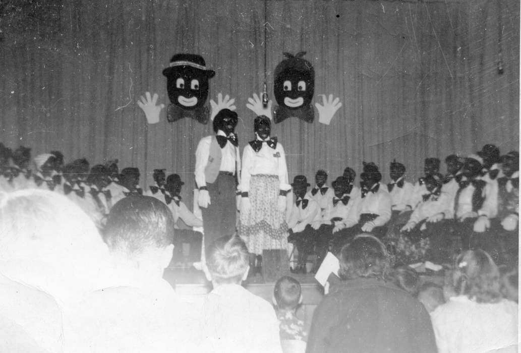 stereotype of african american, history of Iowa, stereotype, minstrel, Mountain, Carole, Iowa, Orange, IA, play, Children, Entertainment, Iowa History, blackface, Schools and Education