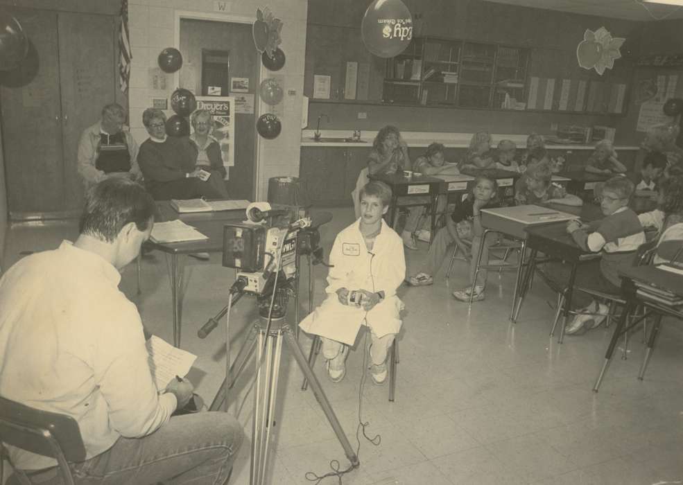 video camera, Waverly Public Library, history of Iowa, contest, Iowa History, Entertainment, teacher, news station, student, Iowa, balloons, Schools and Education, Children, Shell Rock, IA, Labor and Occupations