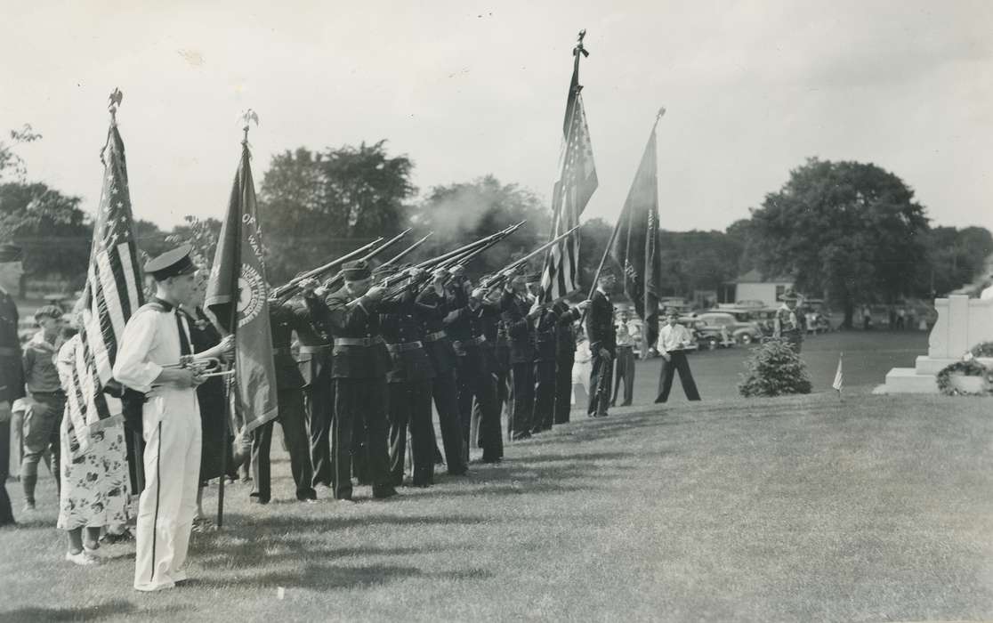 history of Iowa, Cemeteries and Funerals, flags, Waverly, IA, Waverly Public Library, Holidays, Iowa, harlington, Iowa History, guns